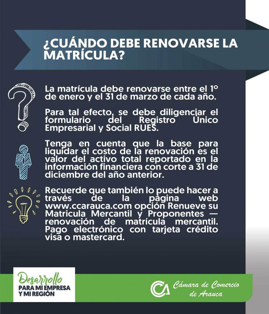 Matrícula de una persona natural | Cámara de Comercio de Arauca