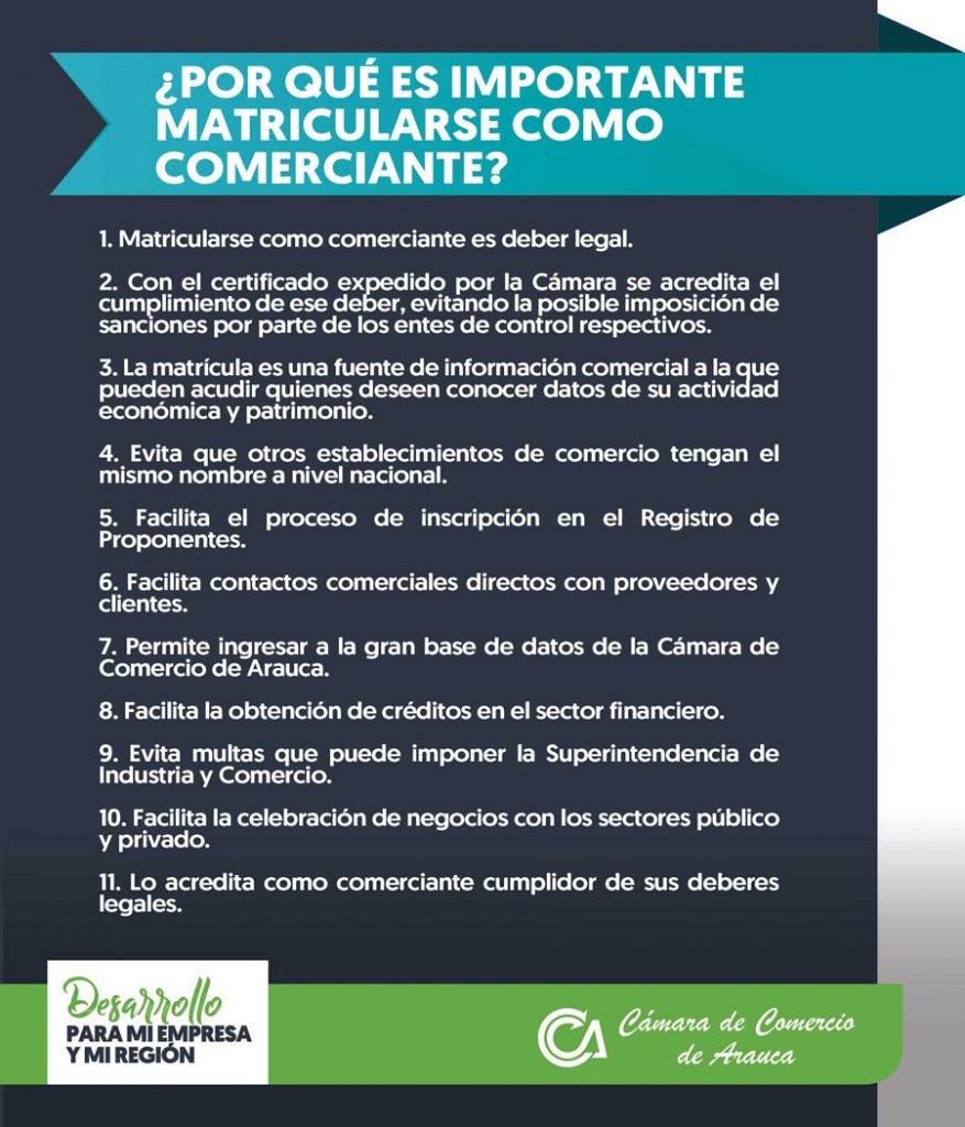 Matrícula de una persona natural | Cámara de Comercio de Arauca
