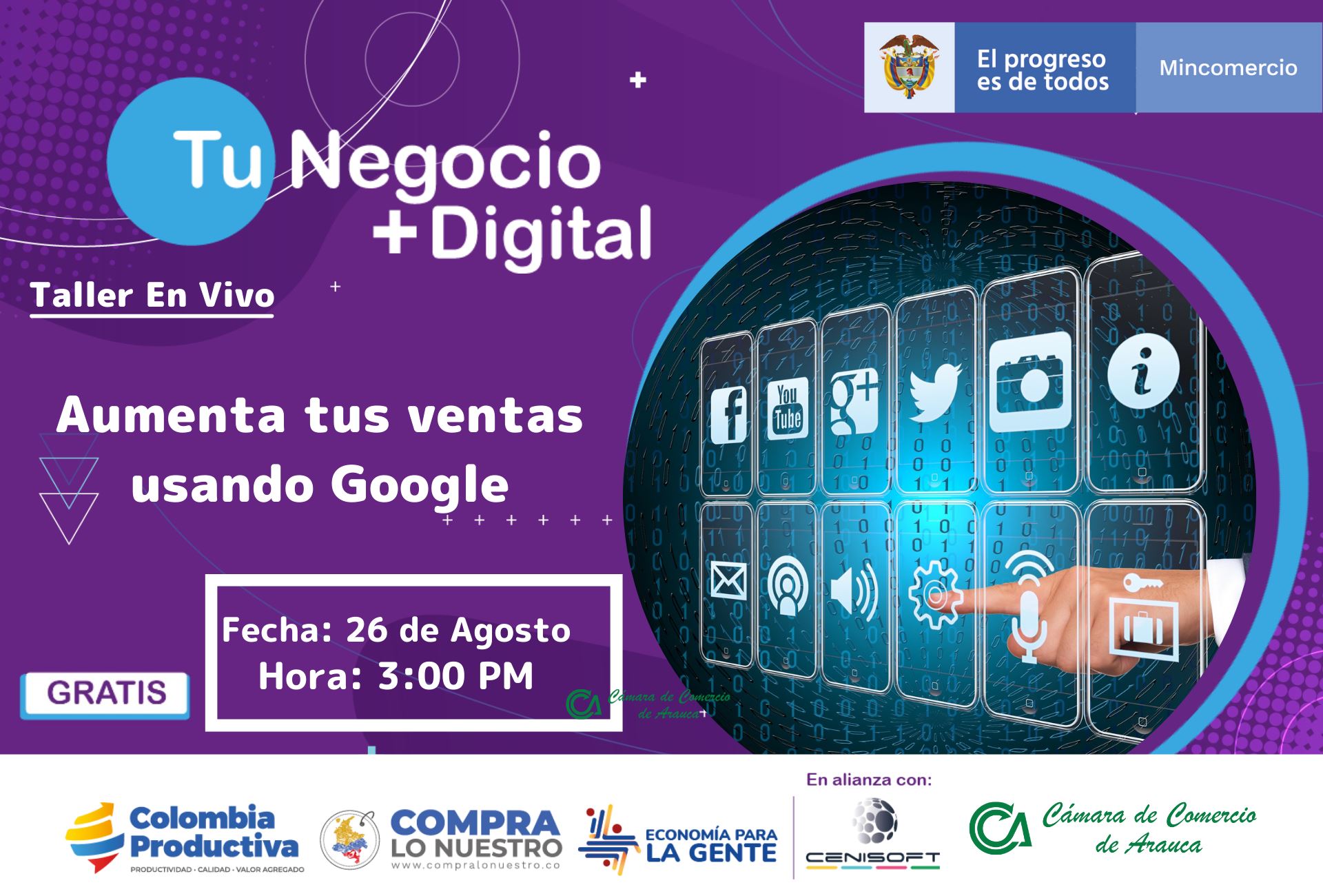 Taller: Aumenta tus ventas usando Google