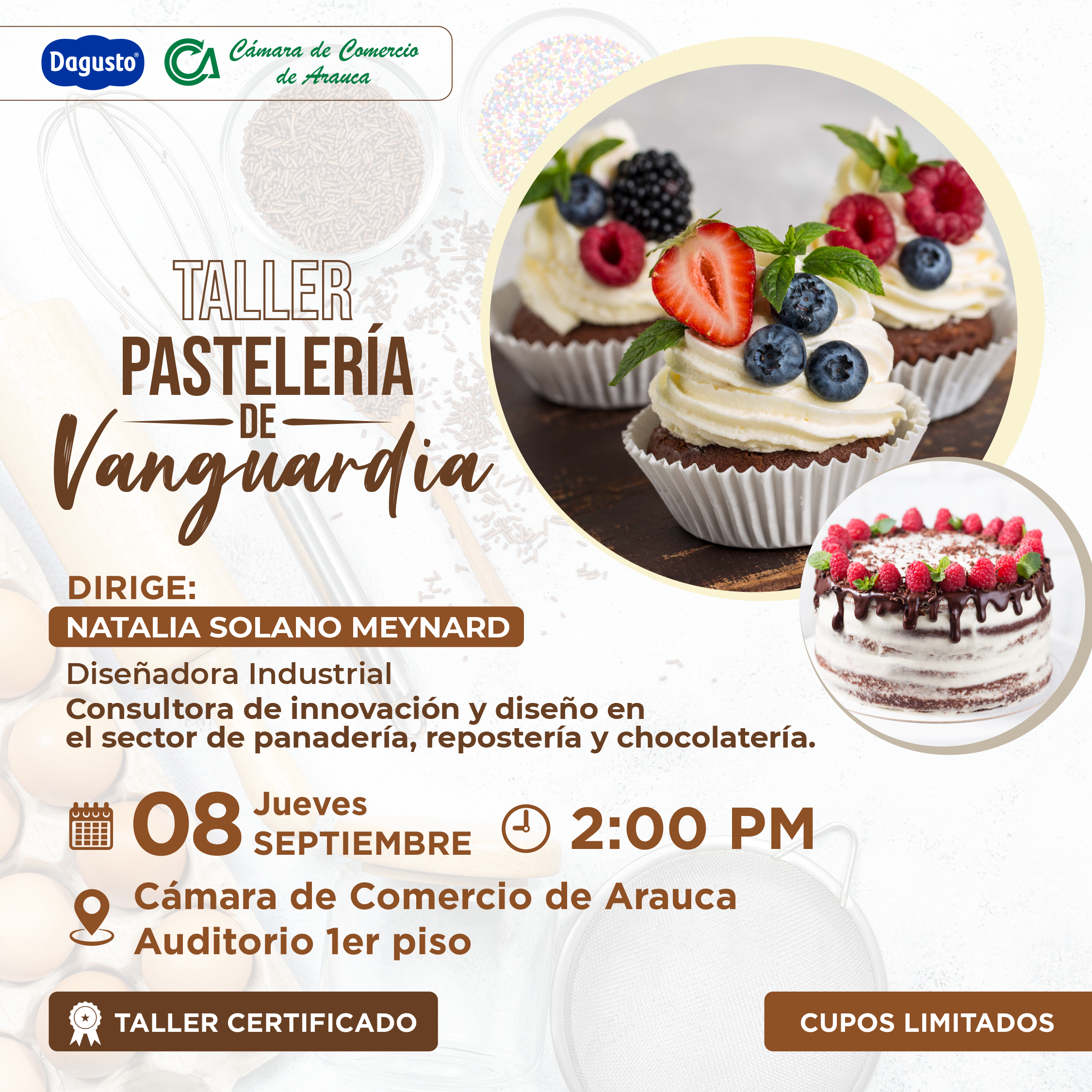Taller de pastelería de vanguardia - Cámara de Comercio de Arauca