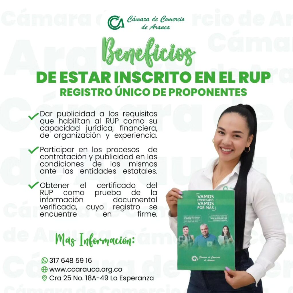 Tienes claros los beneficios del RUP - Cámara de Comercio de Arauca