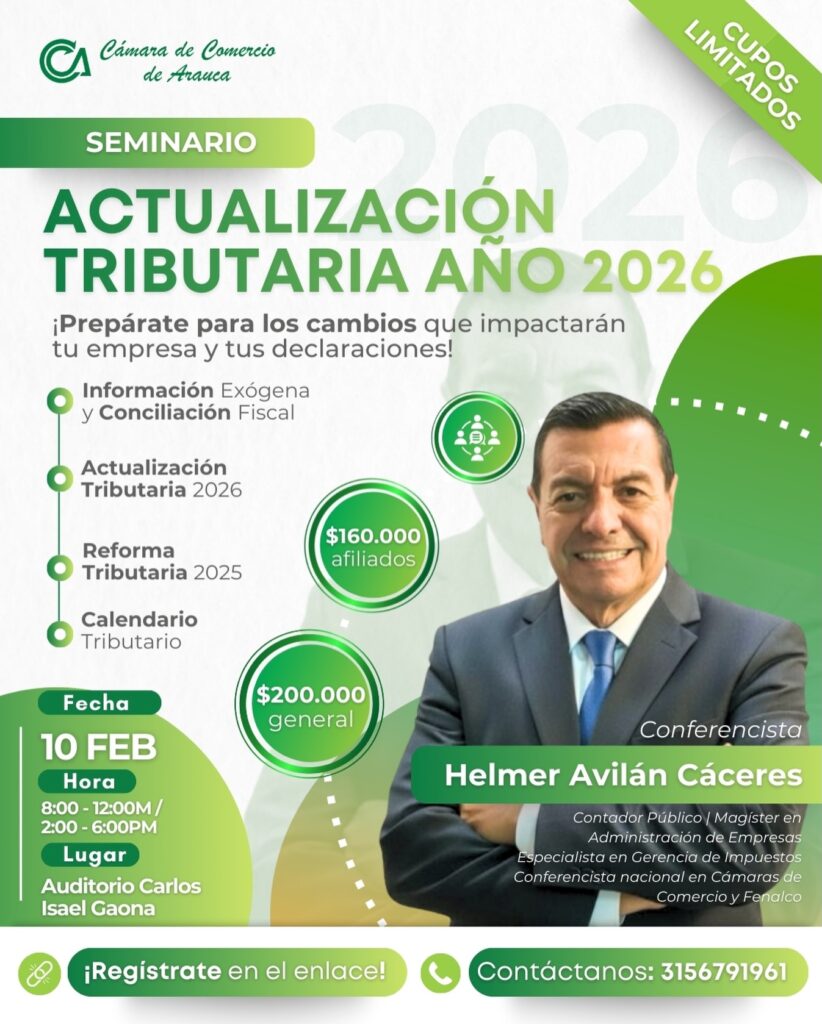 Seminario de Actualización Tributaria 2026 - Cámara de Comercio de Arauca
