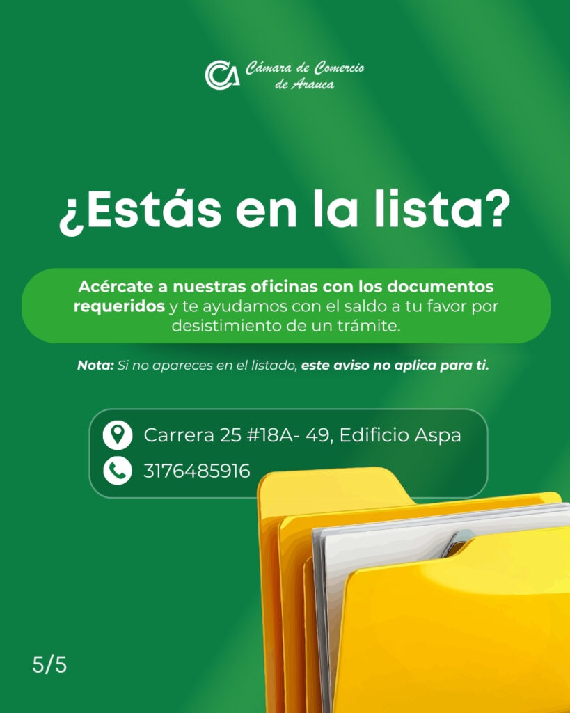 Información importante para empresarios - Cámara de Comercio de Arauca