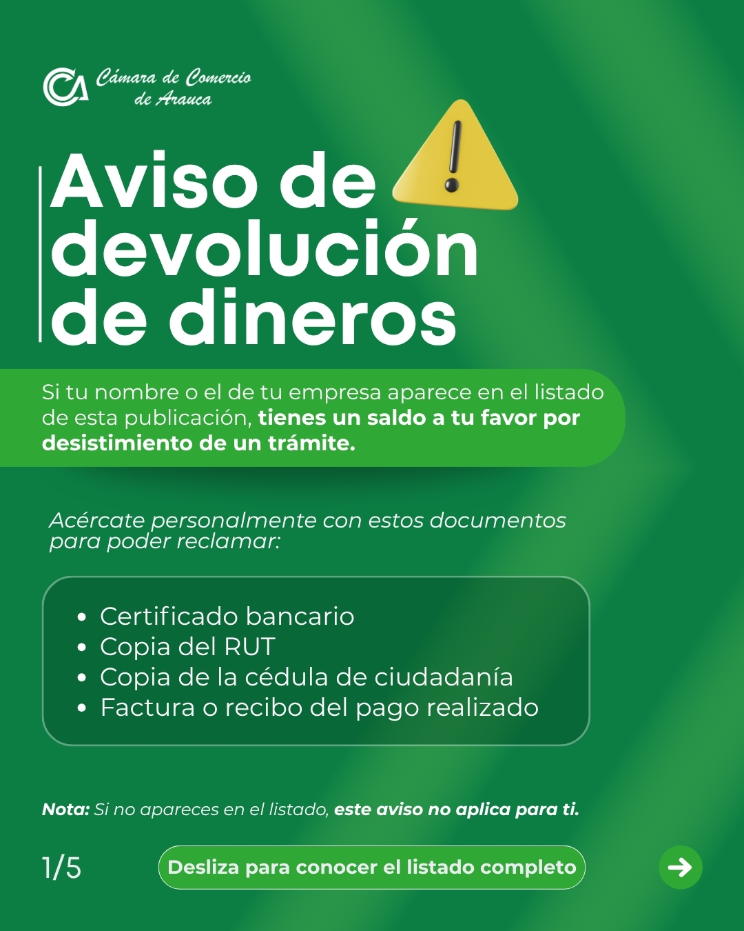 POST DEVOLUCIÓN DE DINEROS 2026