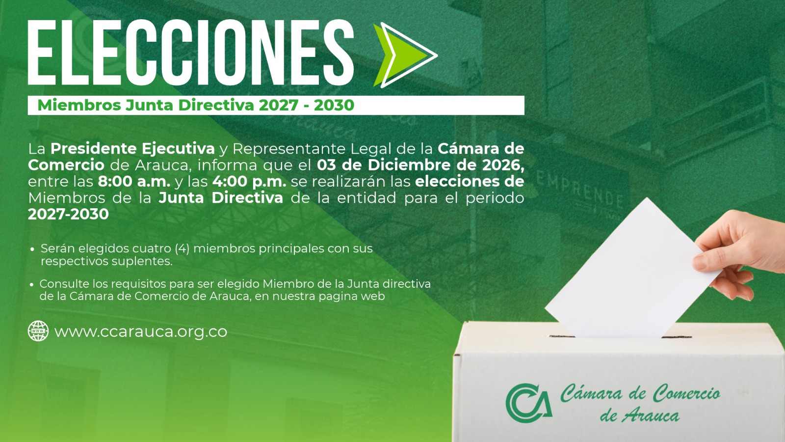 Elecciones Miembros Junta Directiva 2027-2030